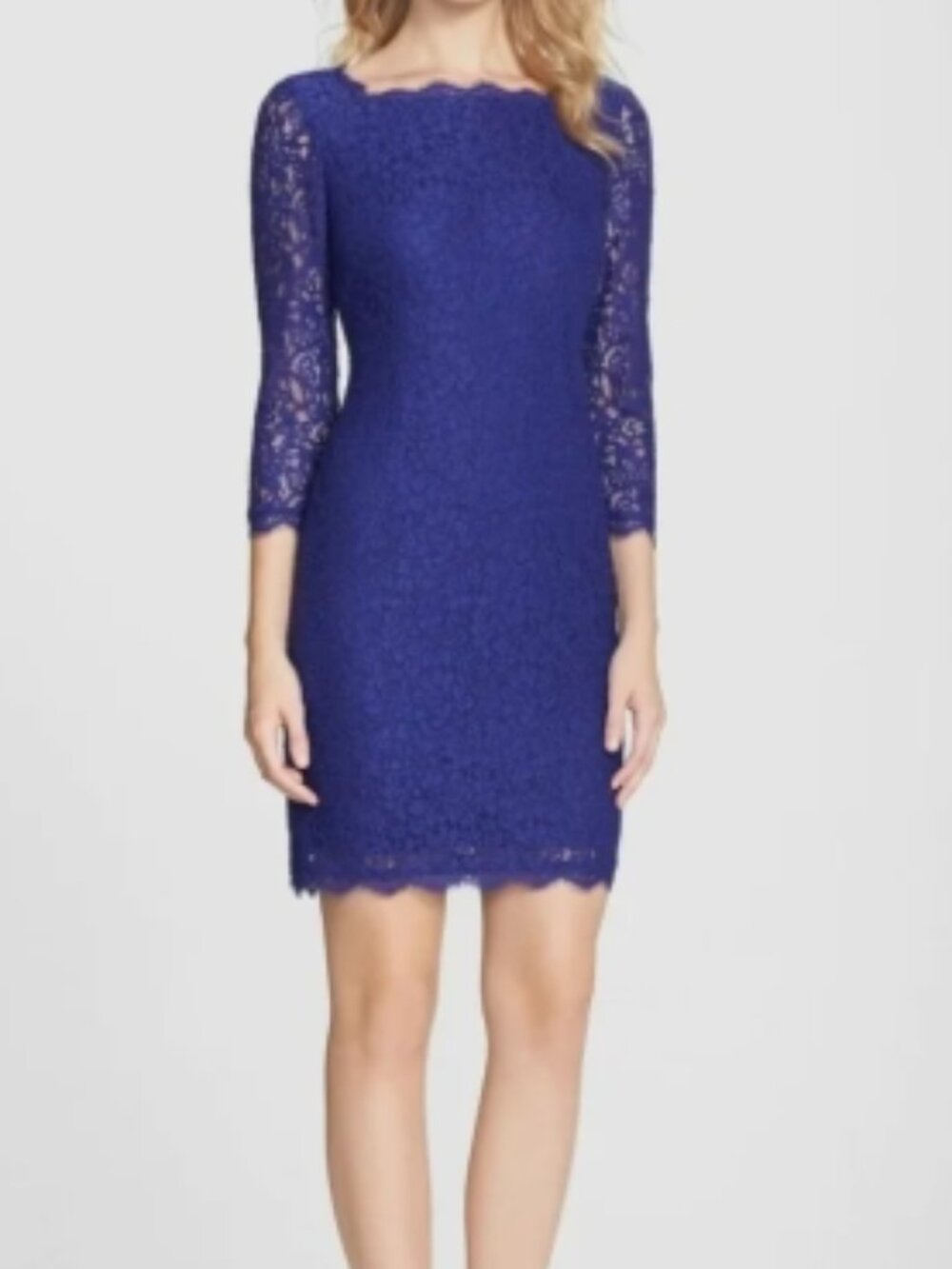 Adrianna Pappel Royal Blue Lace Sheath Dress